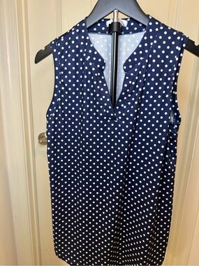 Alife Navy Blue & White Polka Dot Sleeveless Tank Top